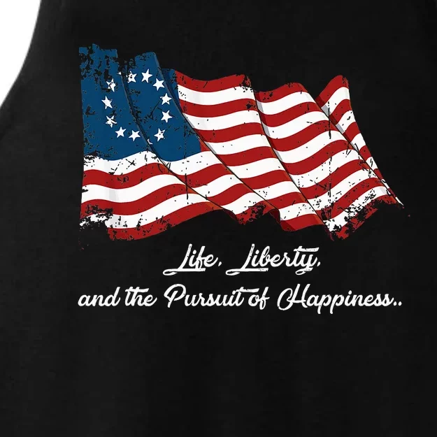 Betsy Ross Life Liberty And The Pursuit Of Happiness Ladies Tri-Blend Wicking Tank