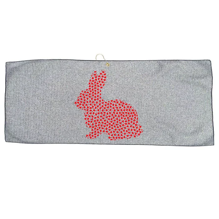 Bunny Rabbit Lover Valentine Gift Bunny Valentine's Day Large Microfiber Waffle Golf Towel