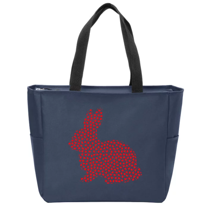 Bunny Rabbit Lover Valentine Gift Bunny Valentine's Day Zip Tote Bag