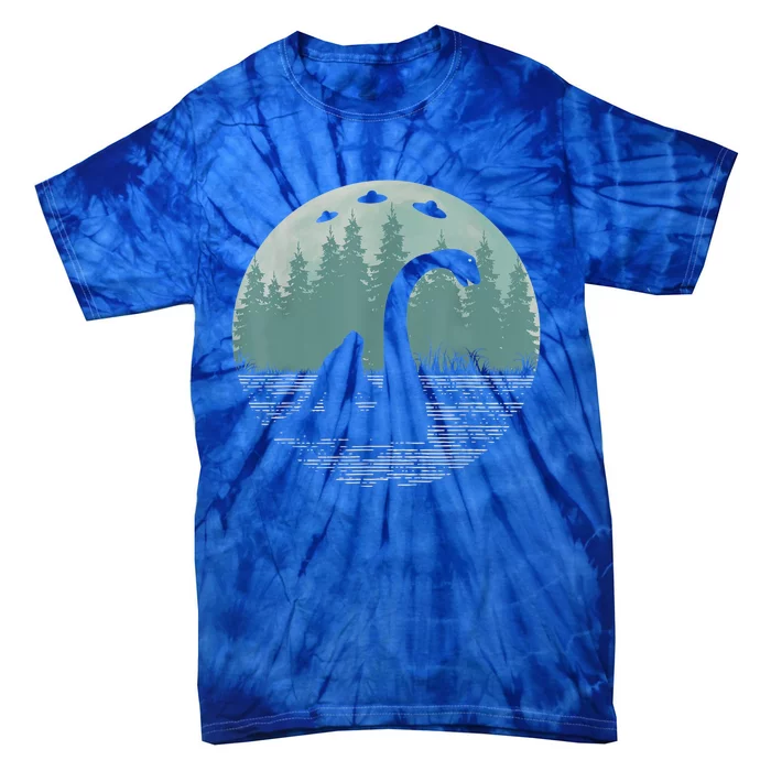 Bigfoot Riding Loch Ness Monster Nessie Funny Sasquatch Ufo Tie-Dye T-Shirt