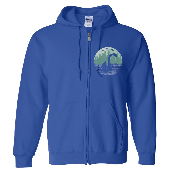 Bigfoot Riding Loch Ness Monster Nessie Funny Sasquatch Ufo Full Zip Hoodie