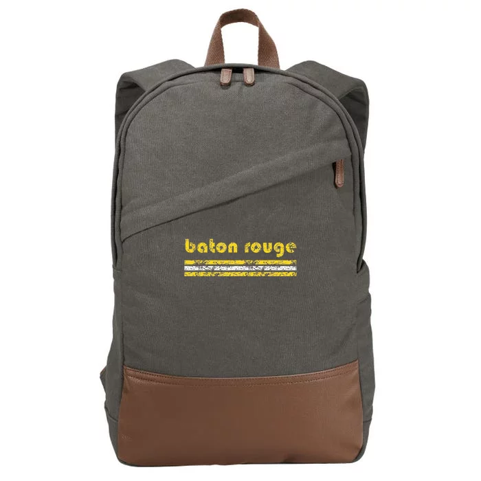 Baton Rouge Louisiana Retro Vintage Weathered Throwback Cotton Canvas Backpack