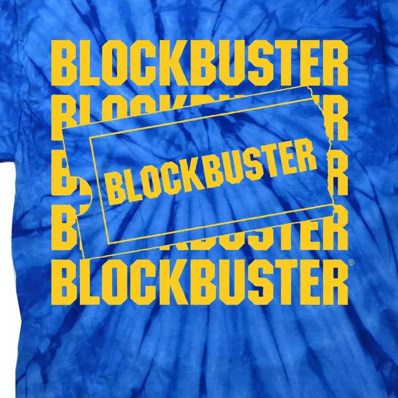 Blockbuster Repeating Logo With Ticket Tie-Dye T-Shirt