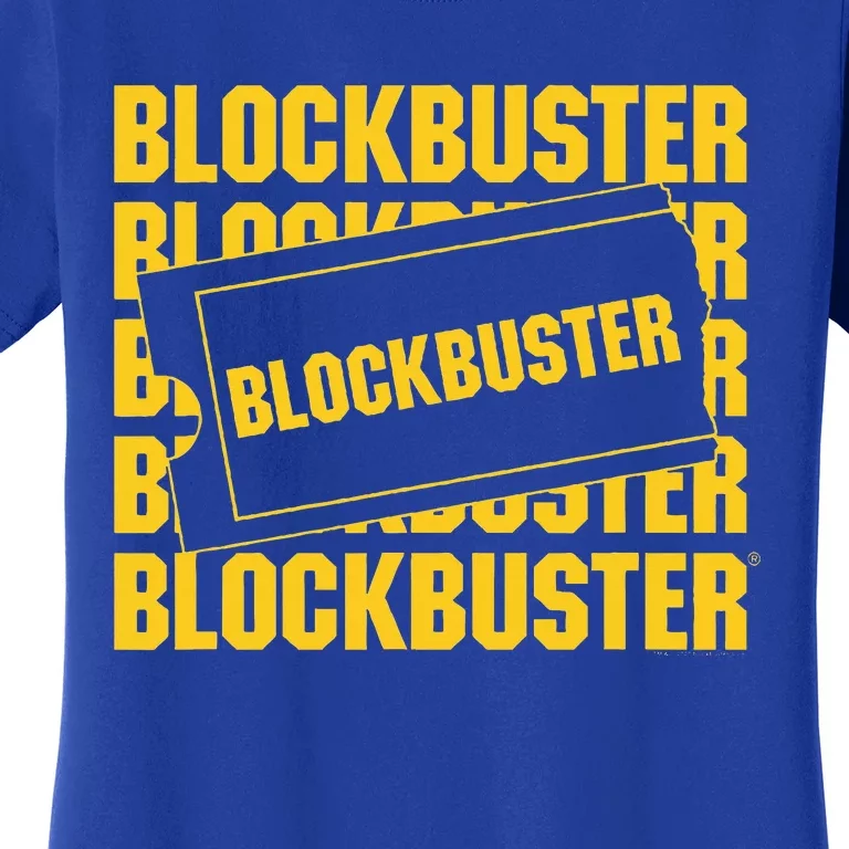 Blockbuster Repeating Logo With Ticket Women's T-Shirt