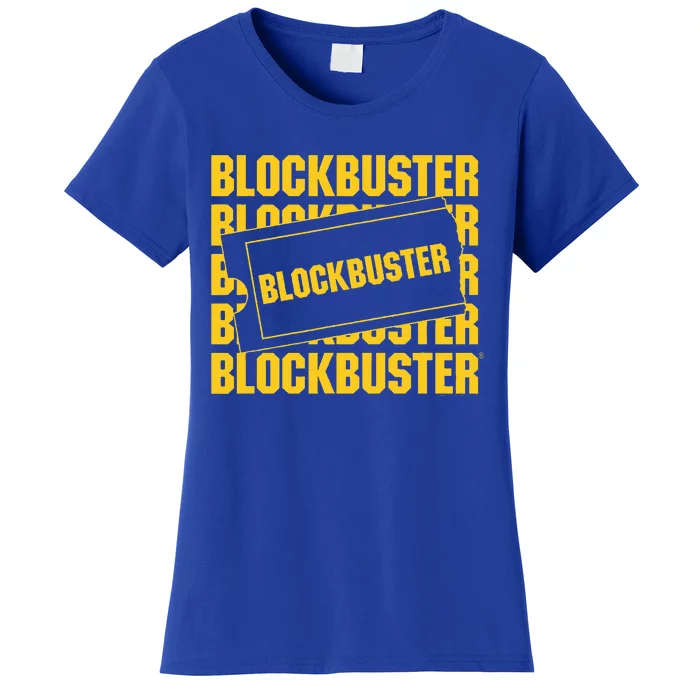 Blockbuster Repeating Logo With Ticket Women's T-Shirt