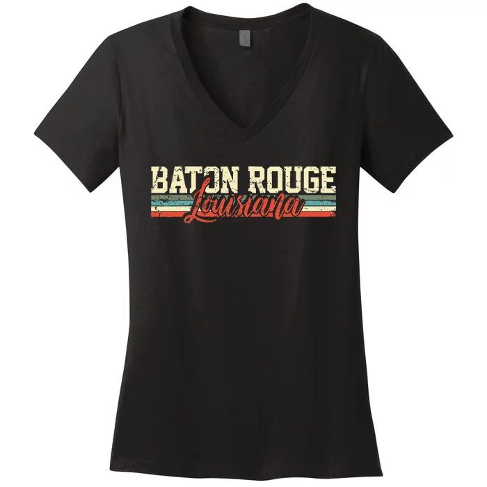 Baton Rouge Louisiana Vintage Gift Women's V-Neck T-Shirt