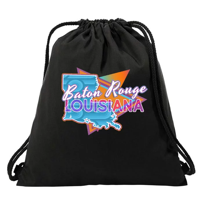 Baton Rouge Louisiana Vintage Retro Throwback Drawstring Bag