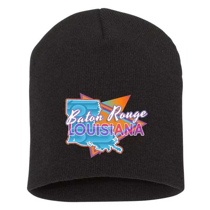 Baton Rouge Louisiana Vintage Retro Throwback Short Acrylic Beanie