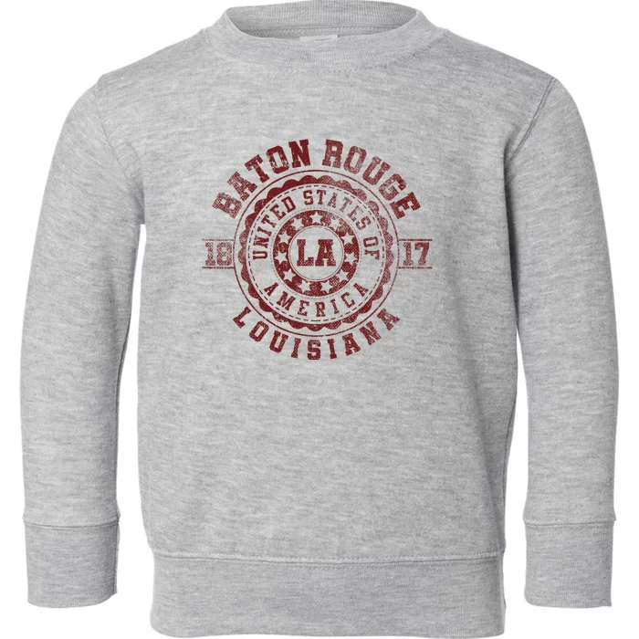 Baton Rouge La Louisiana Vintage City Apparels Toddler Sweatshirt