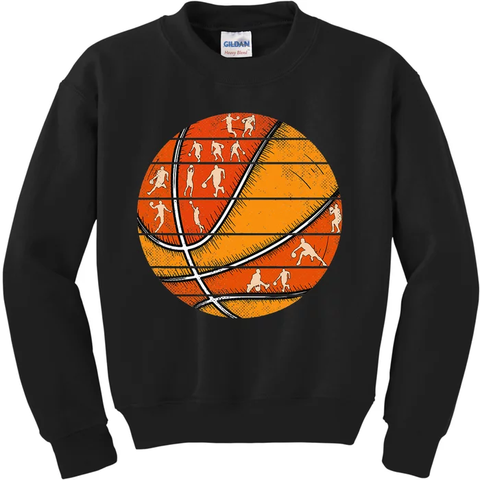 Basketball Retro Love Basketball Player Kids Sweatshirt