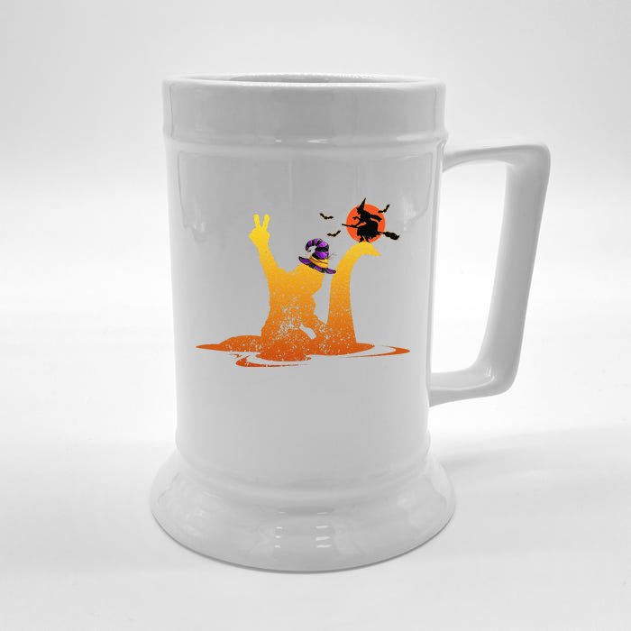 Bigfoot Riding Loch Ness Monster Lazy Halloween Costume Gift Front & Back Beer Stein