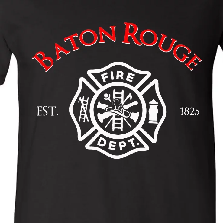 Baton Rouge Louisiana Fire Rescue Department Firefighters V-Neck T-Shirt