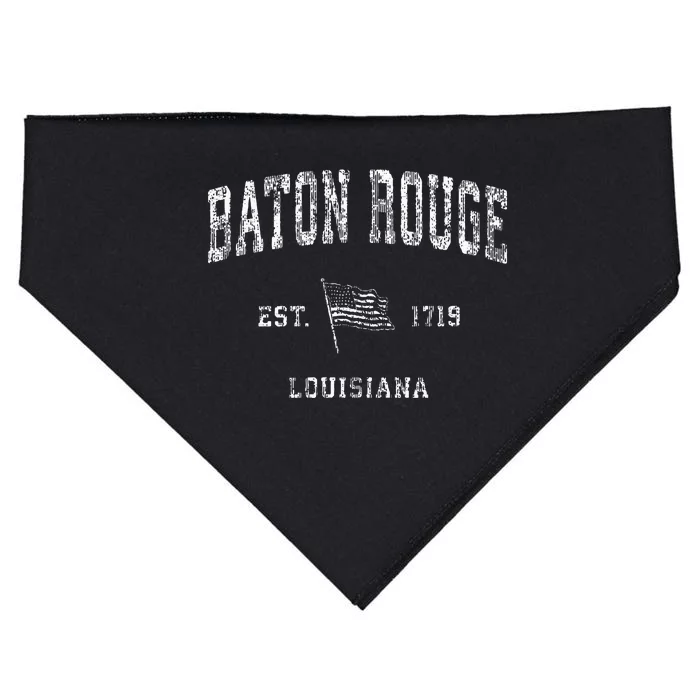 Baton Rouge Louisiana La Vintage Us Flag Design USA-Made Doggie Bandana