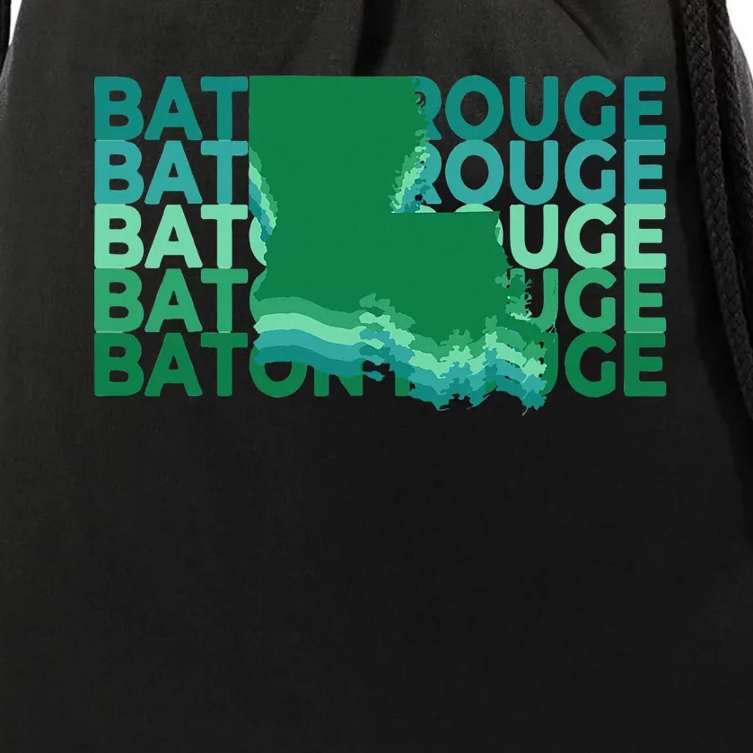 Baton Rouge Louisiana Green Repeat La City Drawstring Bag