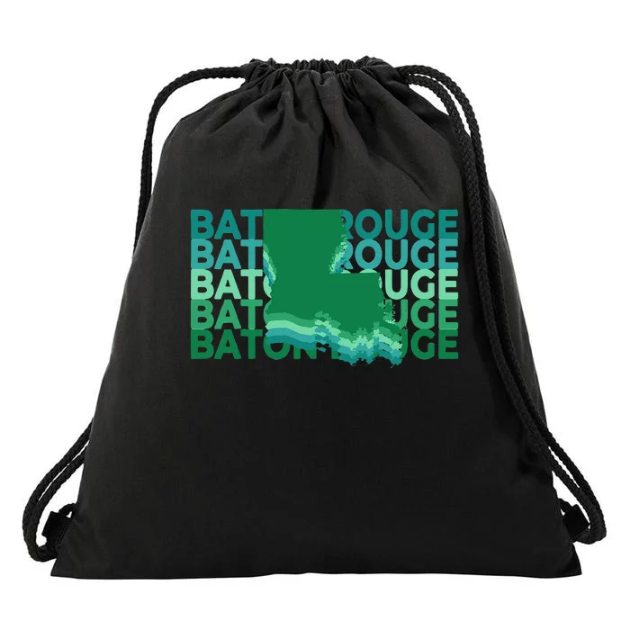 Baton Rouge Louisiana Green Repeat La City Drawstring Bag