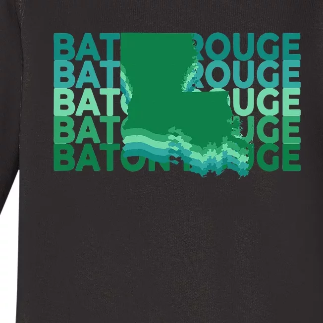 Baton Rouge Louisiana Green Repeat La City Baby Long Sleeve Bodysuit