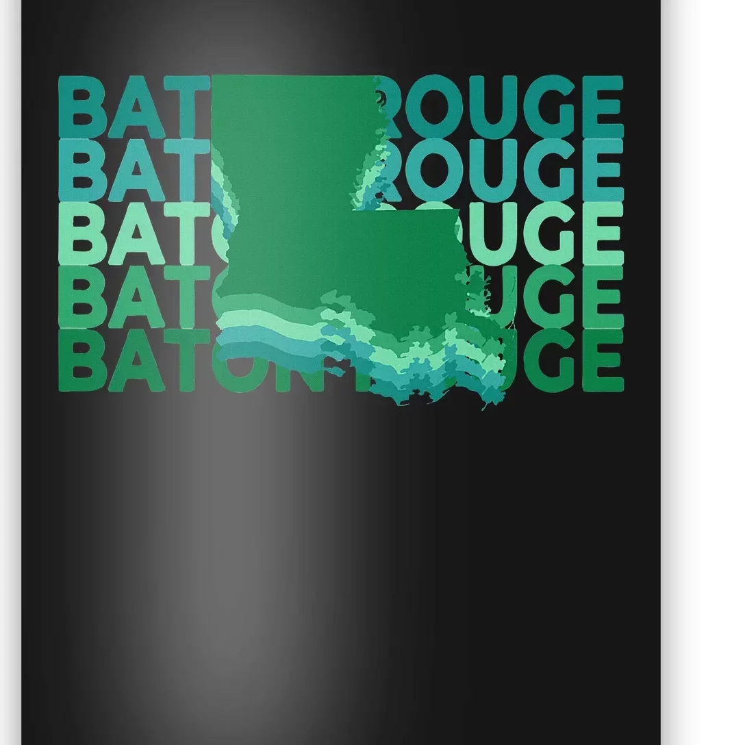 Baton Rouge Louisiana Green Repeat La City Poster