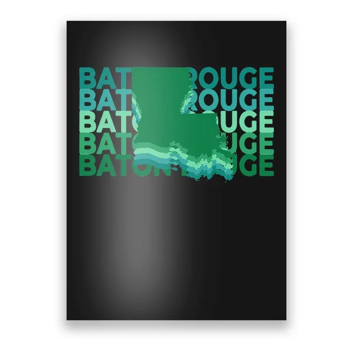 Baton Rouge Louisiana Green Repeat La City Poster