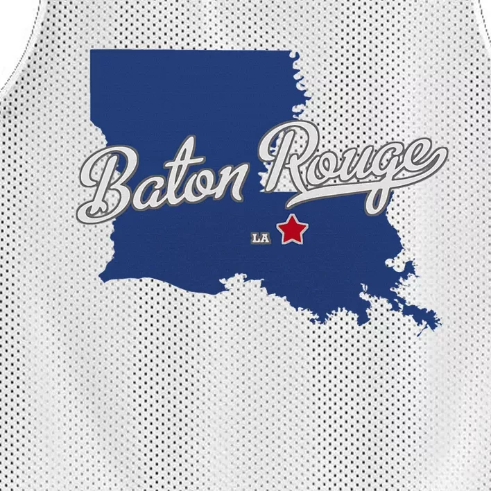 Baton Rouge Louisiana La Map Mesh Reversible Basketball Jersey Tank