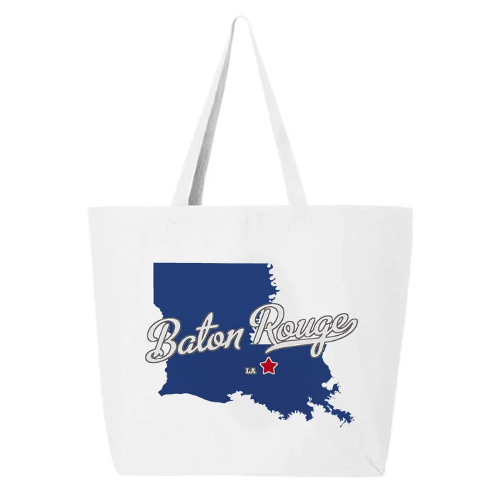 Baton Rouge Louisiana La Map 25L Jumbo Tote