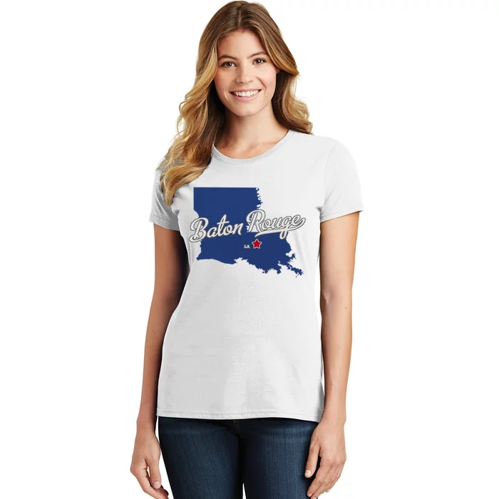 Baton Rouge Louisiana La Map Women's T-Shirt