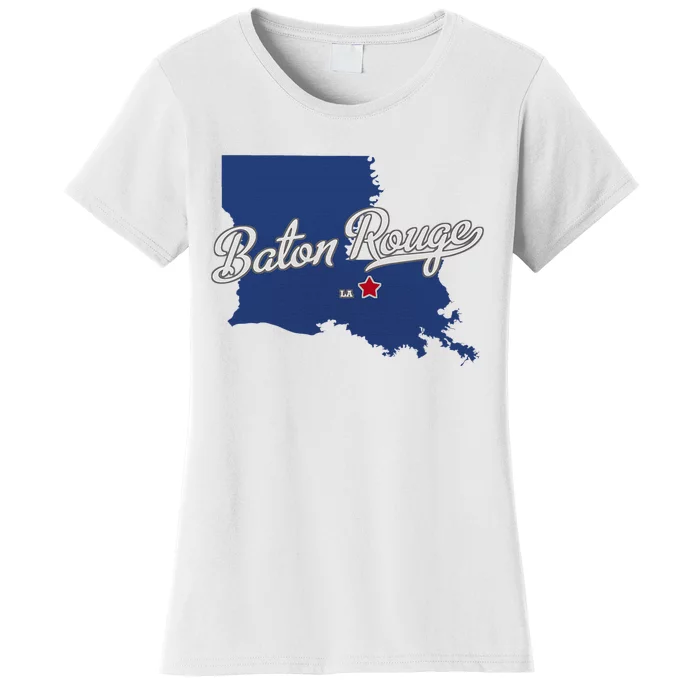 Baton Rouge Louisiana La Map Women's T-Shirt