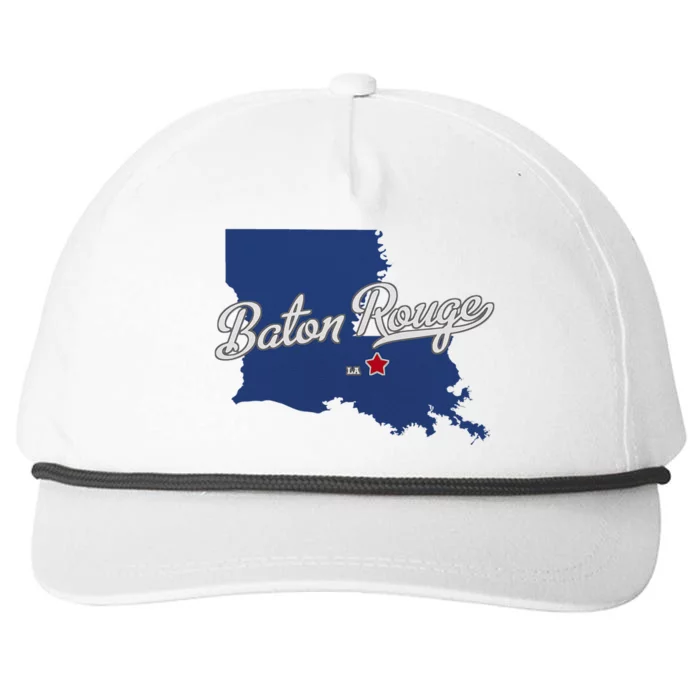 Baton Rouge Louisiana La Map Snapback Five-Panel Rope Hat