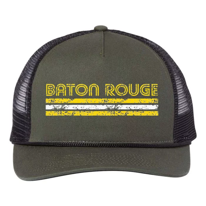 Baton Rouge Louisiana Retro Vintage Curve Retro Rope Trucker Hat Cap