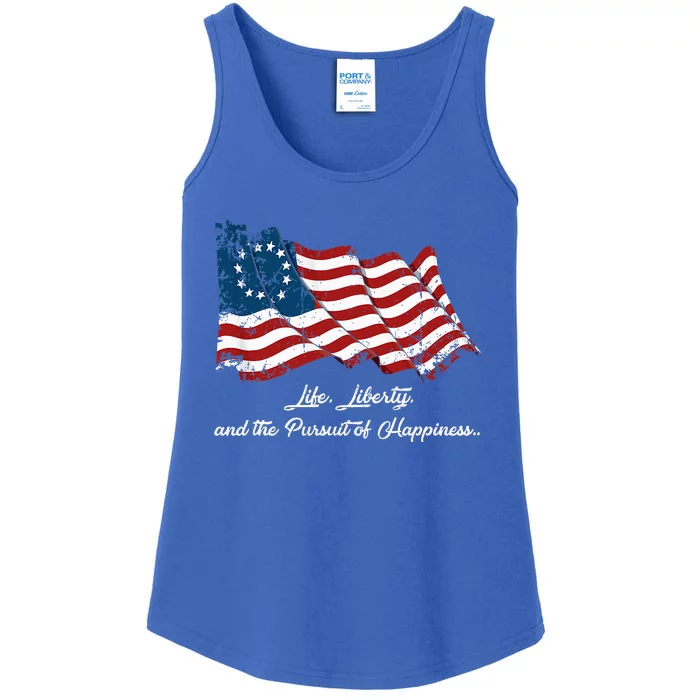 Betsy Ross Life Liberty And The Pursuit Of Happiness Flag Ladies Essential Tank