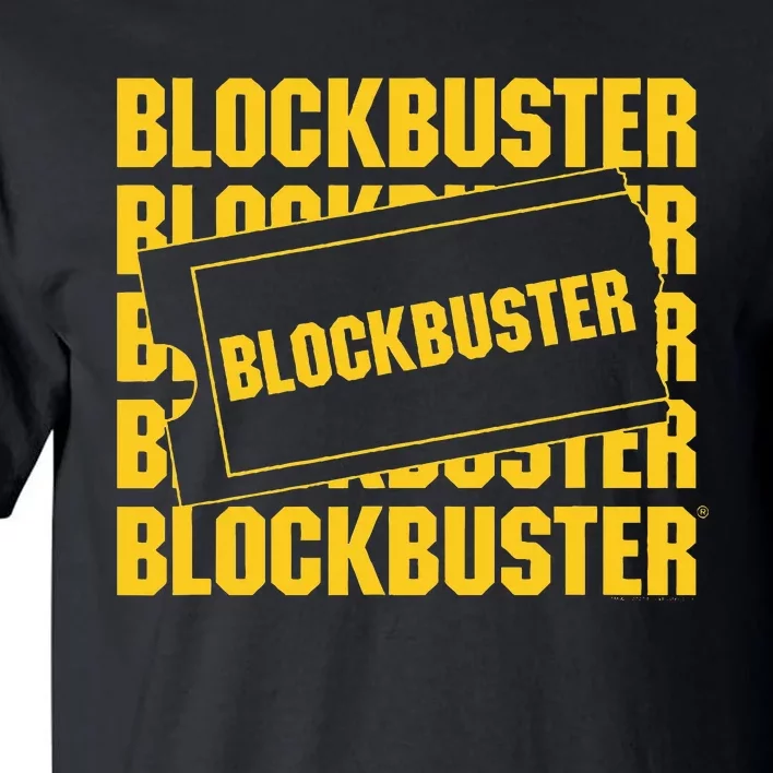 Blockbuster Repeating Logo With Ticket Tall T-Shirt