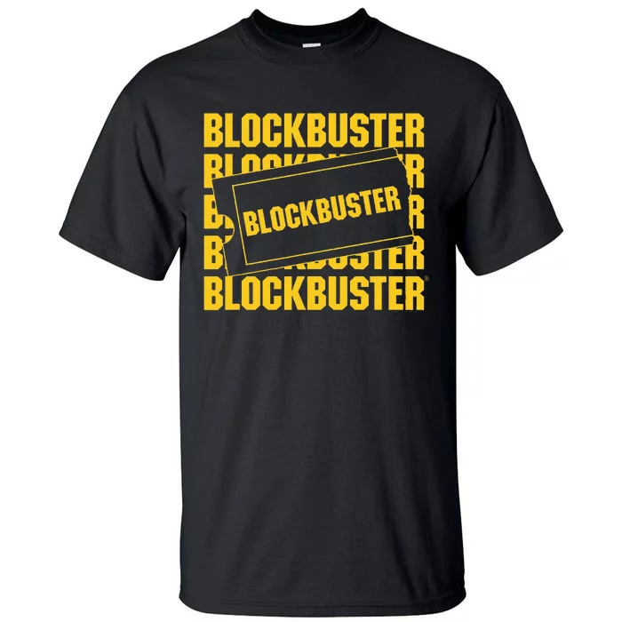 Blockbuster Repeating Logo With Ticket Tall T-Shirt