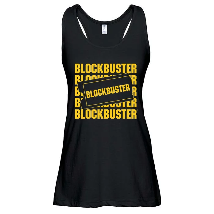 Blockbuster Repeating Logo With Ticket Ladies Essential Flowy Tank