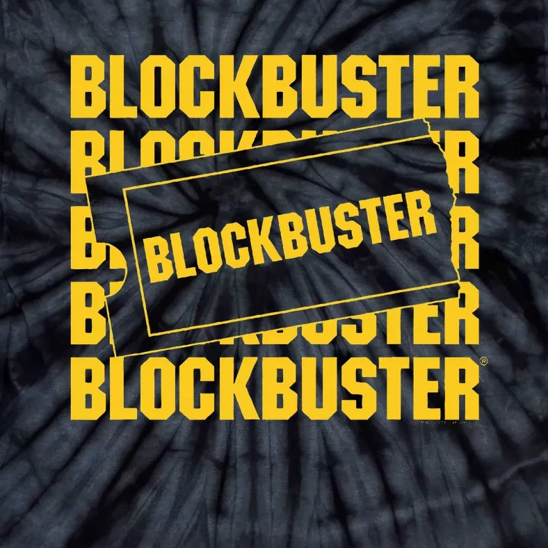 Blockbuster Repeating Logo With Ticket Tie-Dye T-Shirt