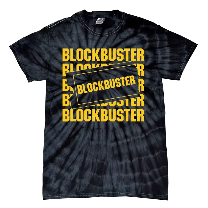 Blockbuster Repeating Logo With Ticket Tie-Dye T-Shirt