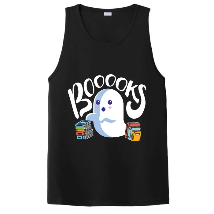 Book Reading Lover Halloween Ghost Librarian Reading Club Performance Tank