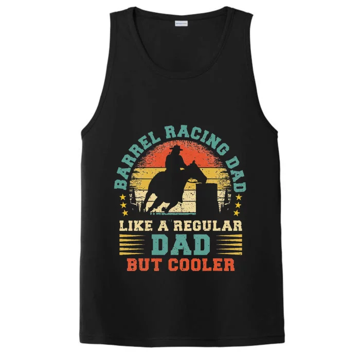 Barrel Racing Lover Vintage Barrel Racing Dad Father's Day Performance Tank