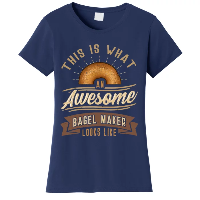 Bagel Roll Lover Baker Wheat Bakery Jewish Bread Gift Idea Women's T-Shirt