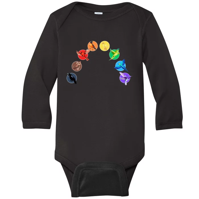 Bird Rainbow Lgbtq Queer Pride Owl Duck Hummingbird Parrot Baby Long Sleeve Bodysuit