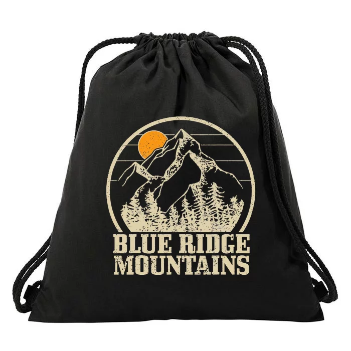 Blue Ridge Mountains Vintage Hiking Camping Drawstring Bag