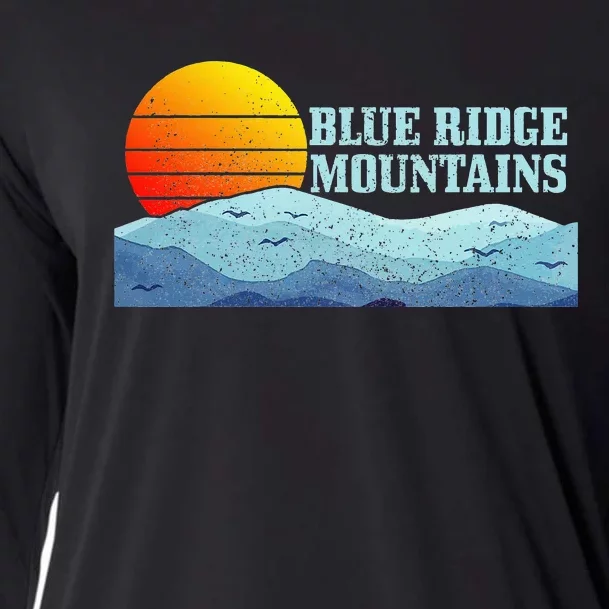 Blue Ridge Mountains Vintage Vintage Hiking Camping Gift Cooling Performance Long Sleeve Crew