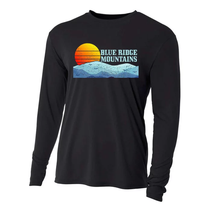 Blue Ridge Mountains Vintage Vintage Hiking Camping Gift Cooling Performance Long Sleeve Crew