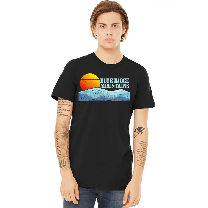 Blue Ridge Mountains Vintage Vintage Hiking Camping Gift Premium T-Shirt