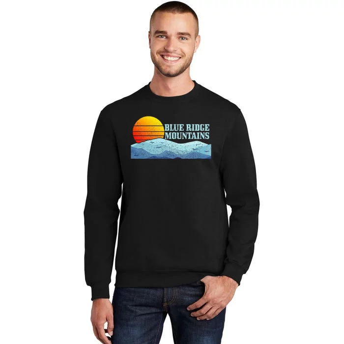 Blue Ridge Mountains Vintage Hiking Camping Tall Sweatshirt