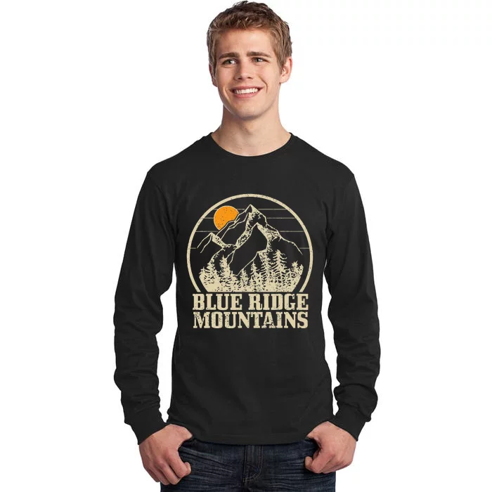 Blue Ridge Mountains Vintage Vintage Hiking Camping Gift Tall Long Sleeve T-Shirt