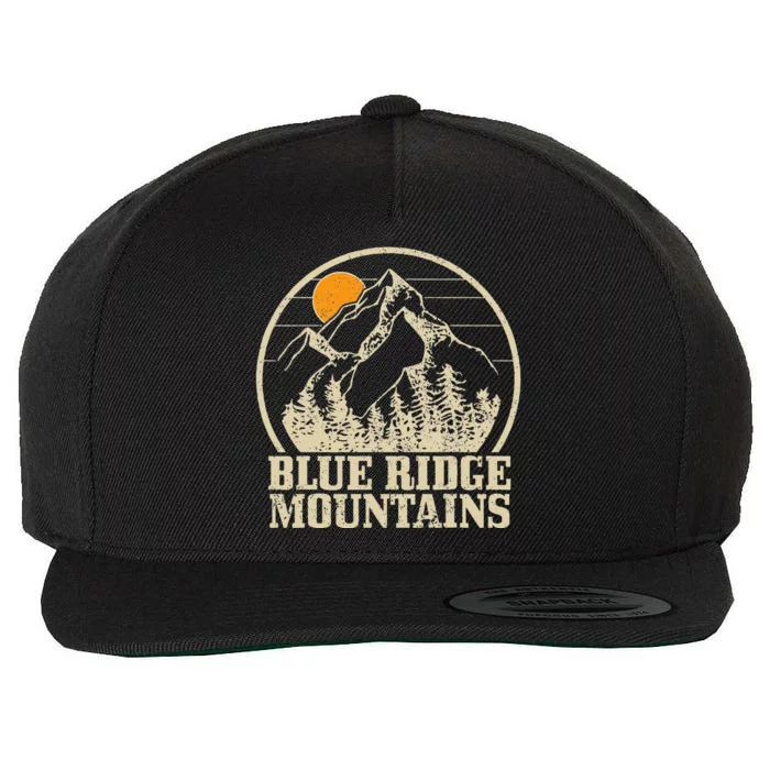 Blue Ridge Mountains Vintage Vintage Hiking Camping Gift Wool Snapback Cap