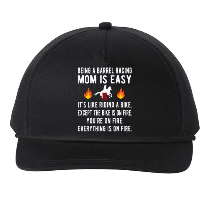 Barrel Racing Mom Funny Barrel Racing Mother Snapback Five-Panel Rope Hat