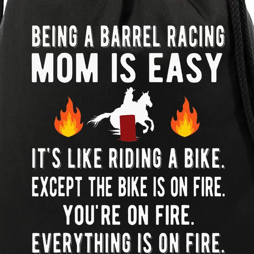 Barrel Racing Mom Funny Barrel Racing Mother Drawstring Bag