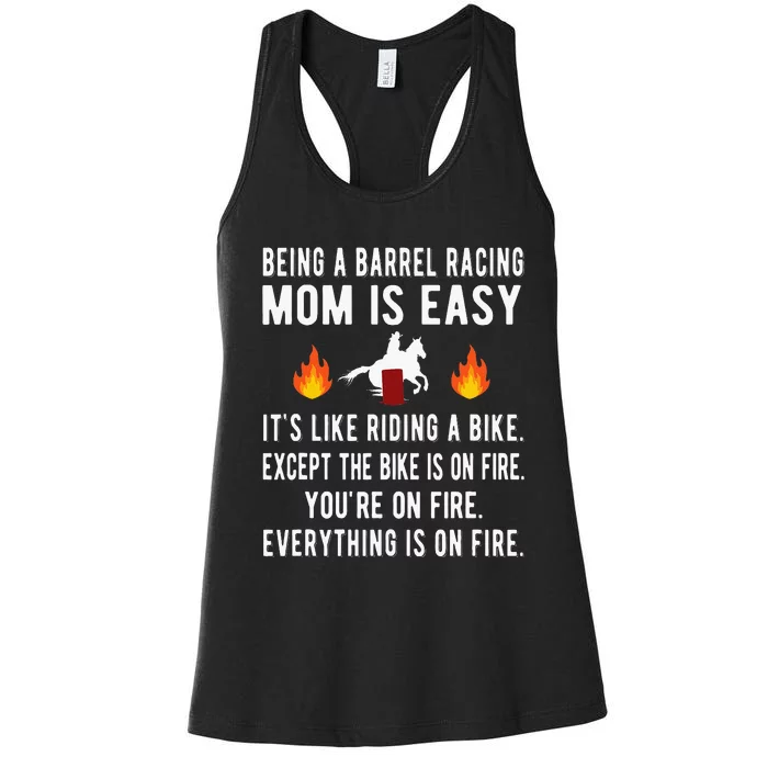 Barrel Racing Mom Funny Barrel Racing Mother Women's Racerback Tank