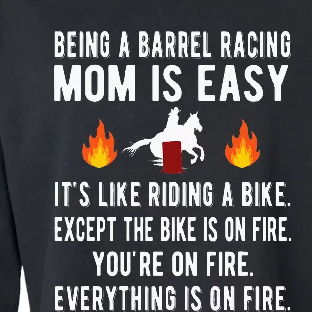 Barrel Racing Mom Funny Barrel Racing Mother Cropped Pullover Crew