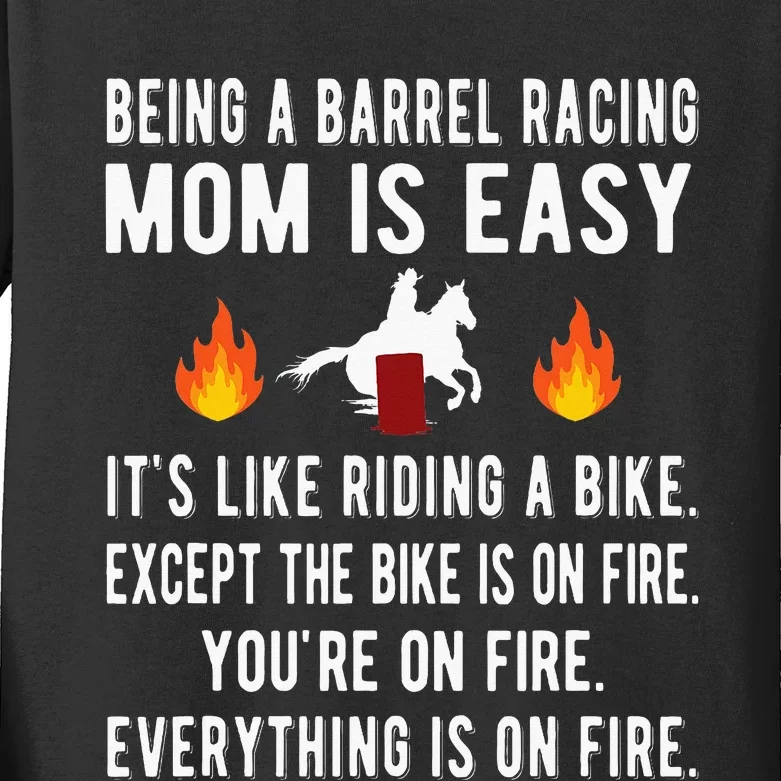 Barrel Racing Mom Funny Barrel Racing Mother Kids Long Sleeve Shirt